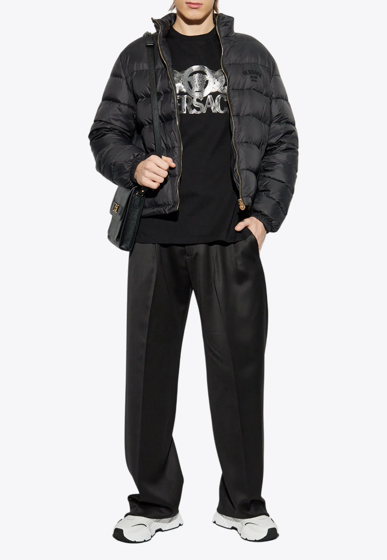 Barocco Jacquard Zip-Up Puffer Jacket