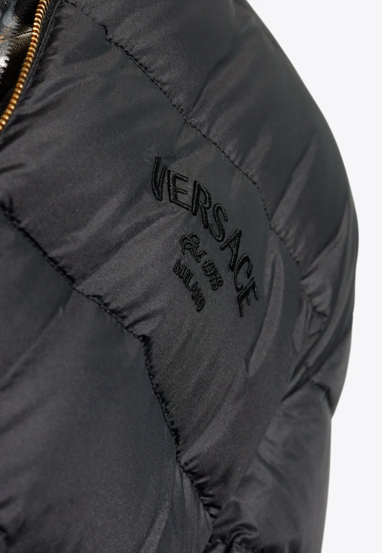 Barocco Jacquard Zip-Up Puffer Jacket