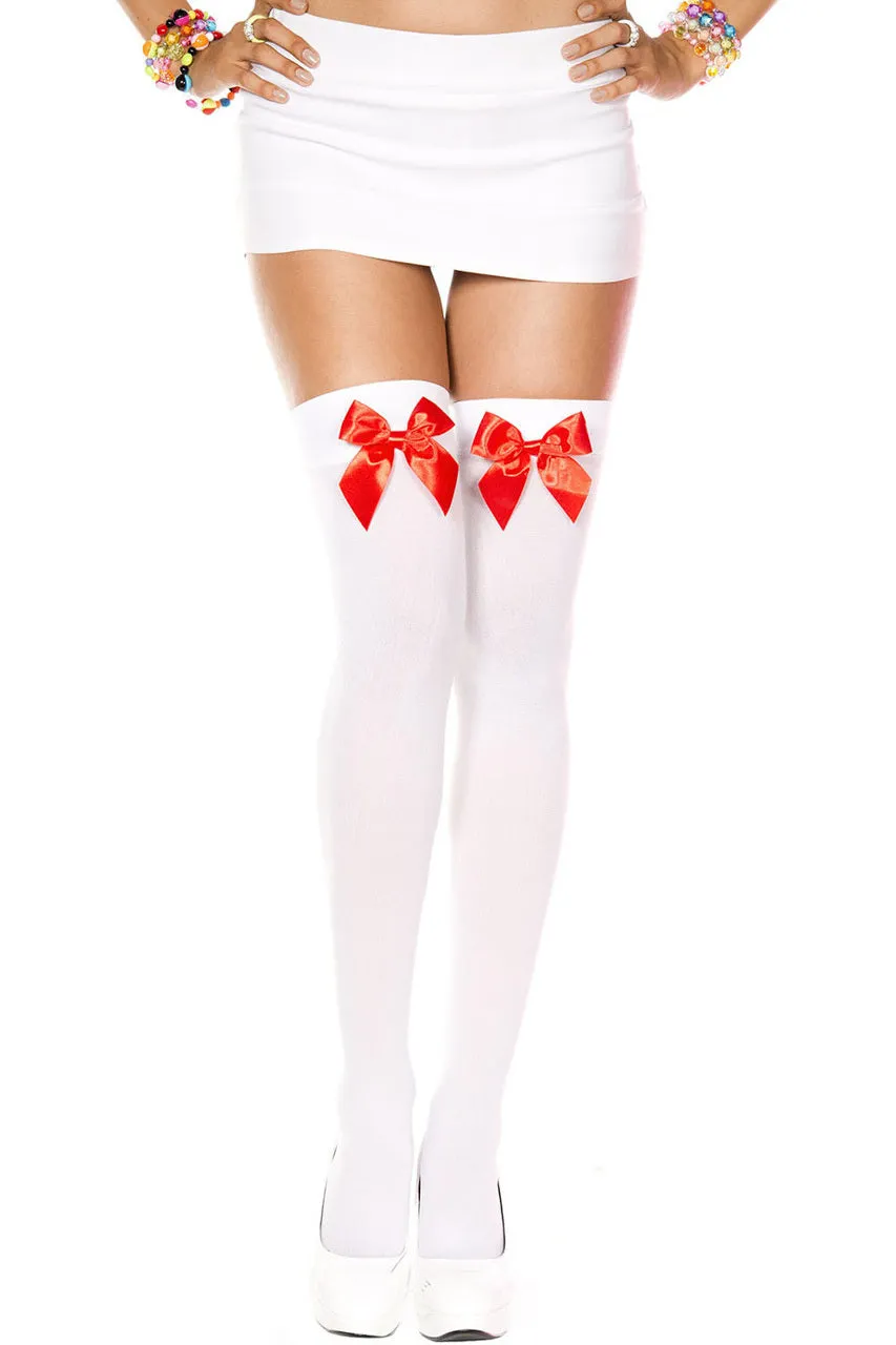Bow Top Thigh Highs