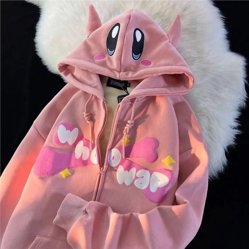 Devil Embroidery Hoodies Women
