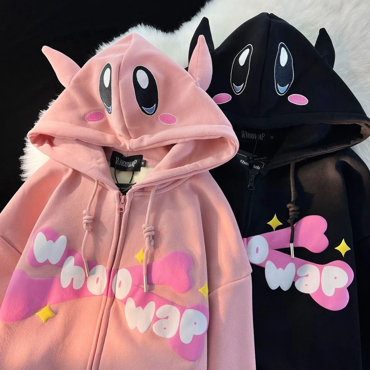 Devil Embroidery Hoodies Women