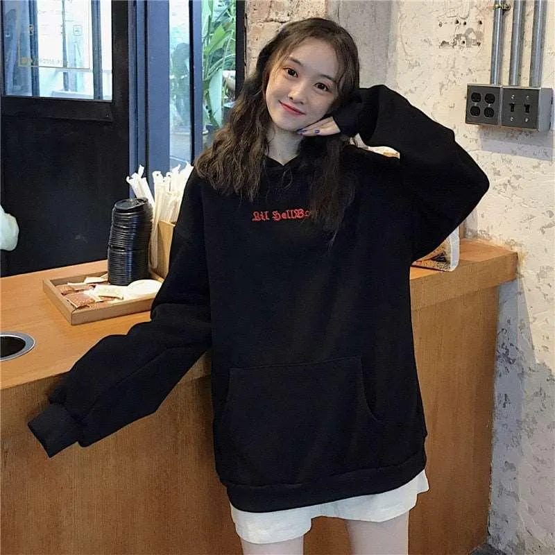 Devil Horns Gothic Hooded Sweatshirts Women