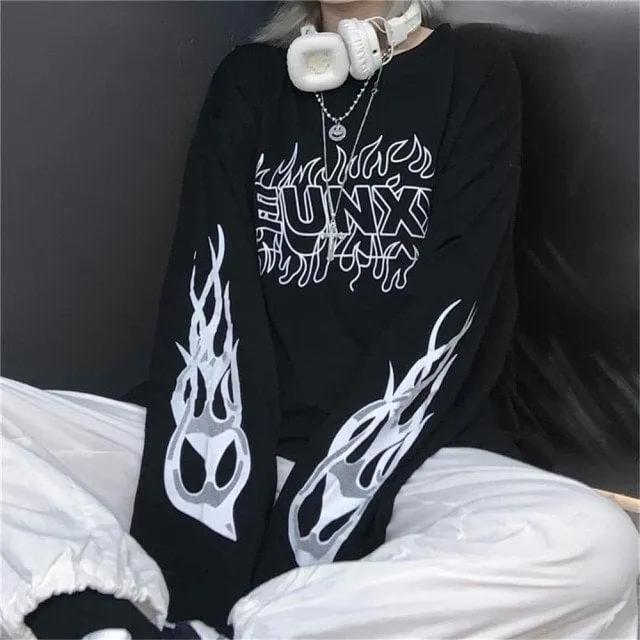 Gothic punk long sleeve egirl tee