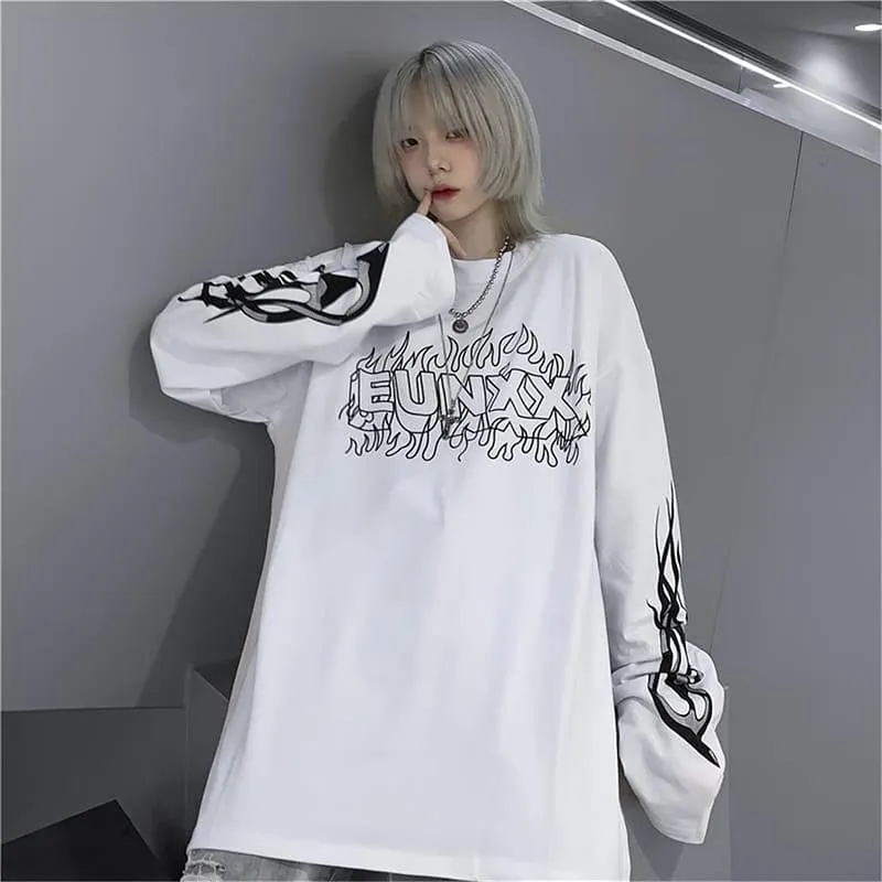 Gothic punk long sleeve egirl tee