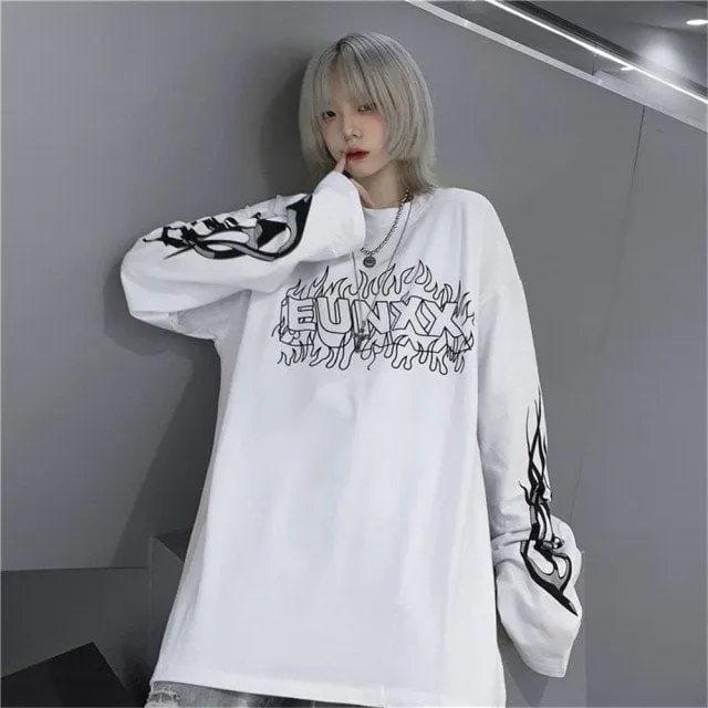 Gothic punk long sleeve egirl tee