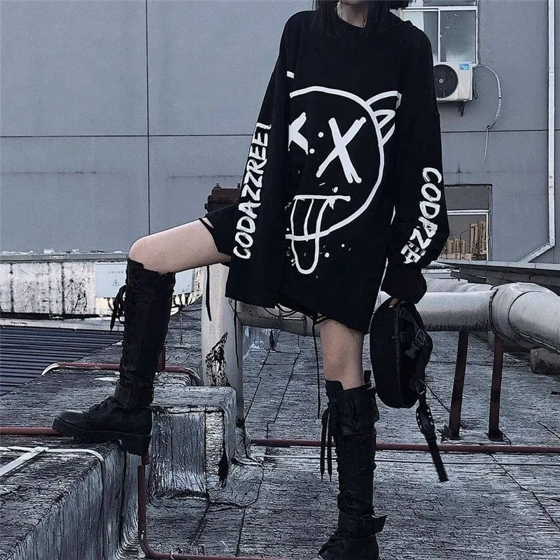 Gothic punk long sleeve egirl tee