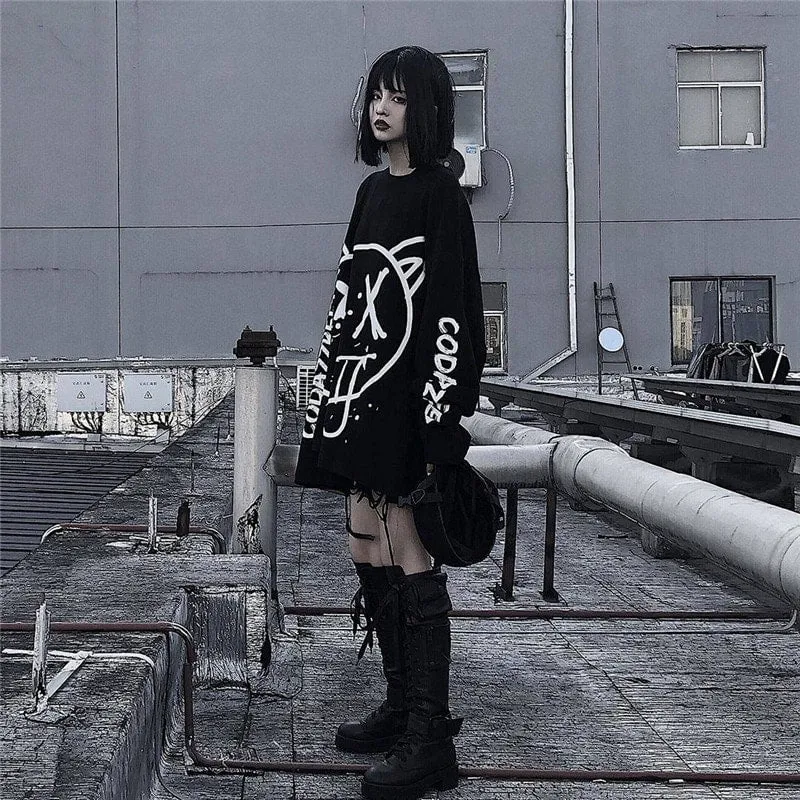 Gothic punk long sleeve egirl tee