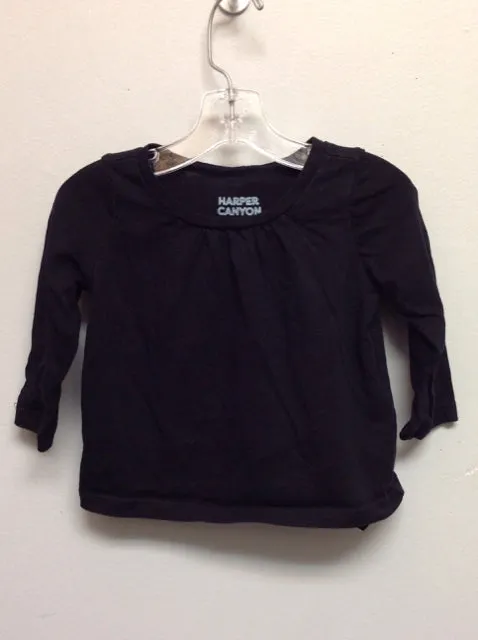 Harper Size 6M Black Cotton Infant Girls Onesies & Tees