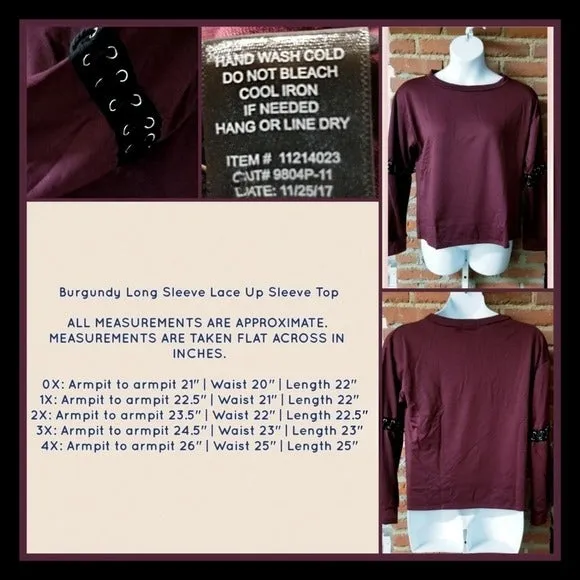 Long Sleeve Punk Style Top | Cutout at Elbow With Lace-up Design