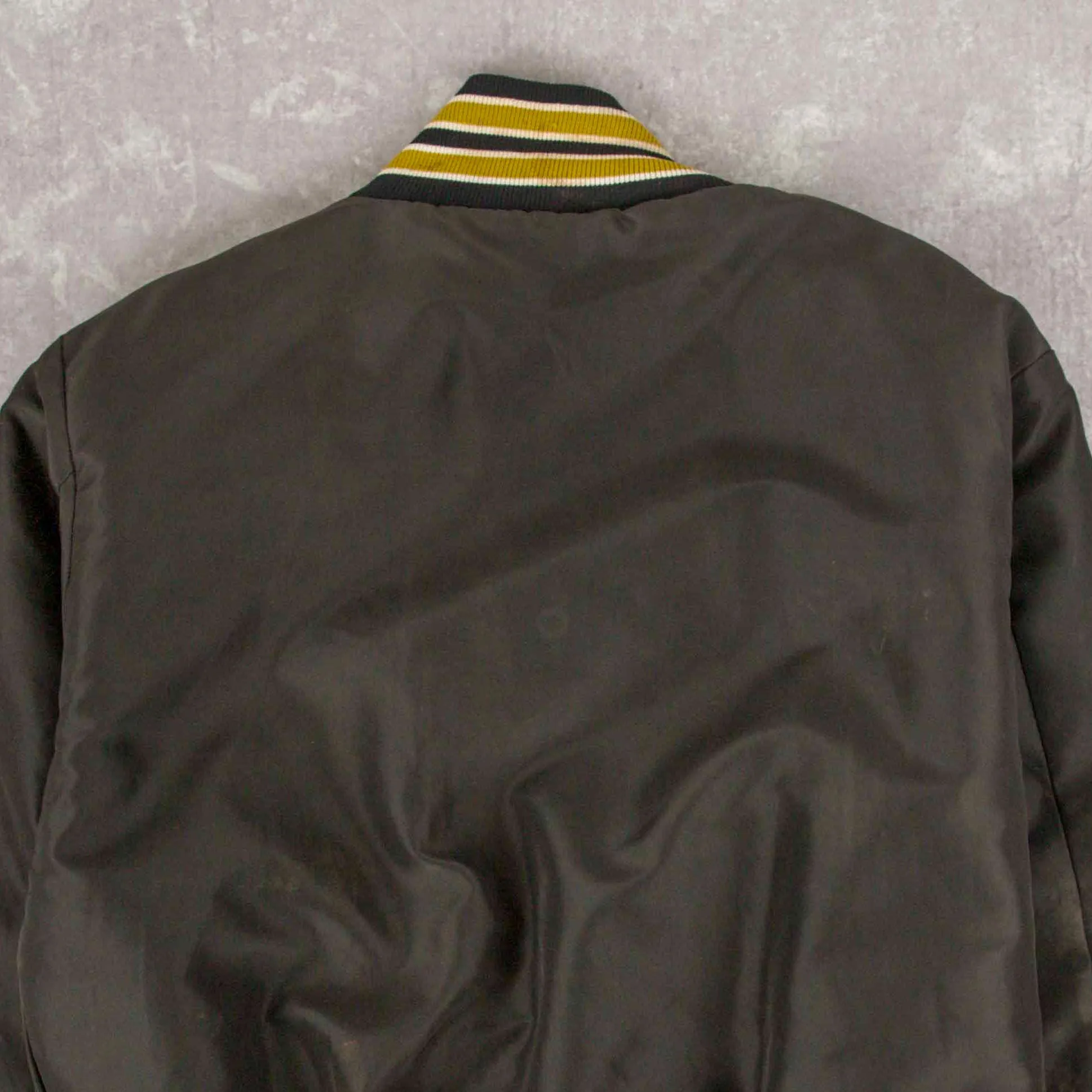 MEN'S VINTAGE 1990S NYLON VARSITY BOMBER JACKET - SMALL