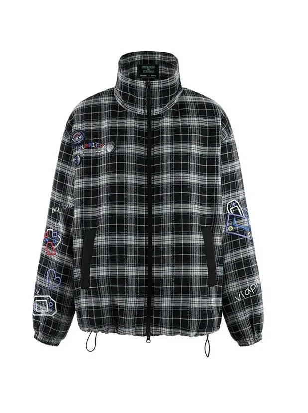 Outerwear Check Wappen High Neck