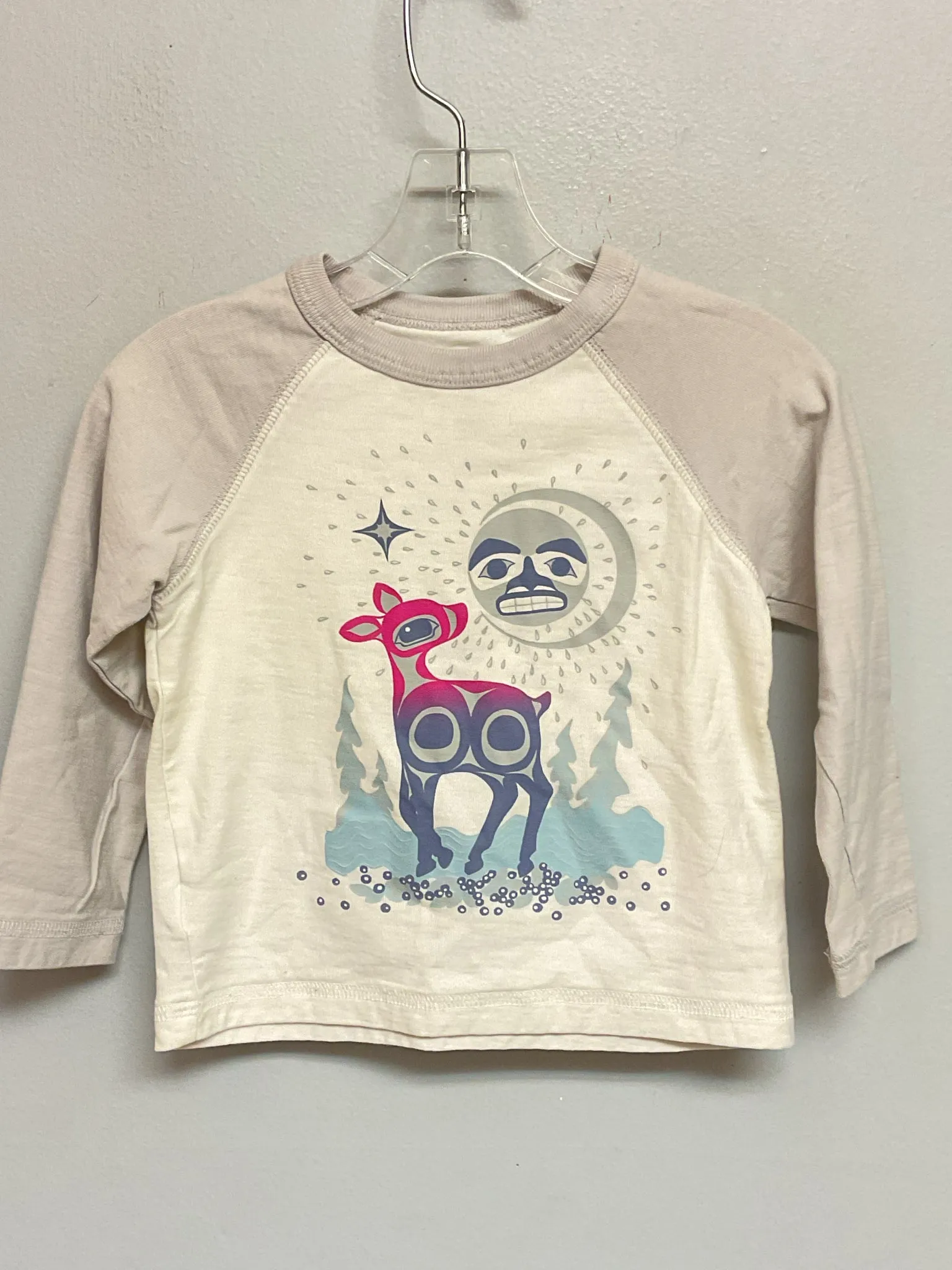 Tea Size 12M Gray Deer Cotton Infant Girls Onesies & Tees