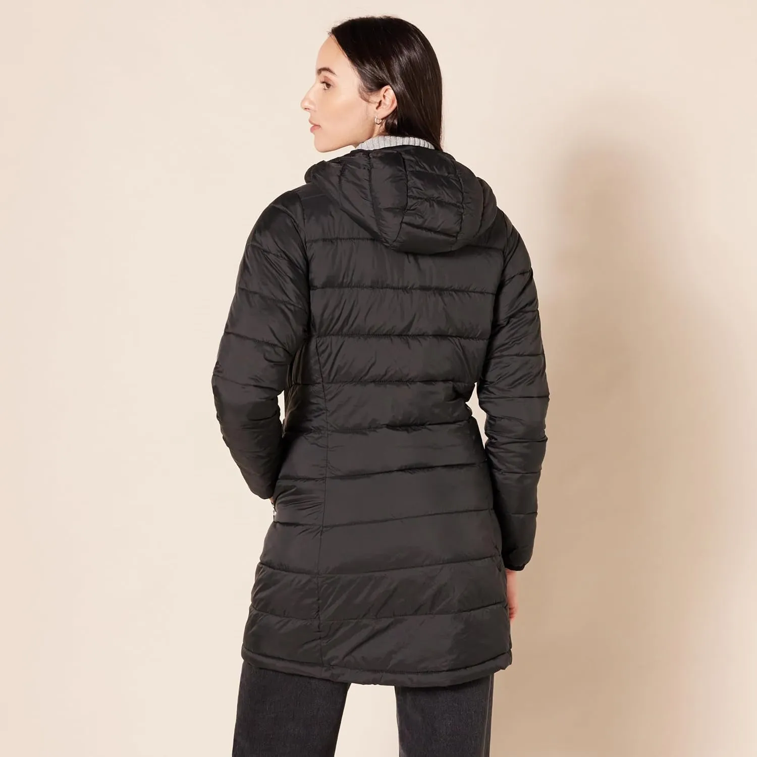 Women'S Lightweight Full-Zip Water-Resistant Hooded Puffer Coat (Available in plus Size)