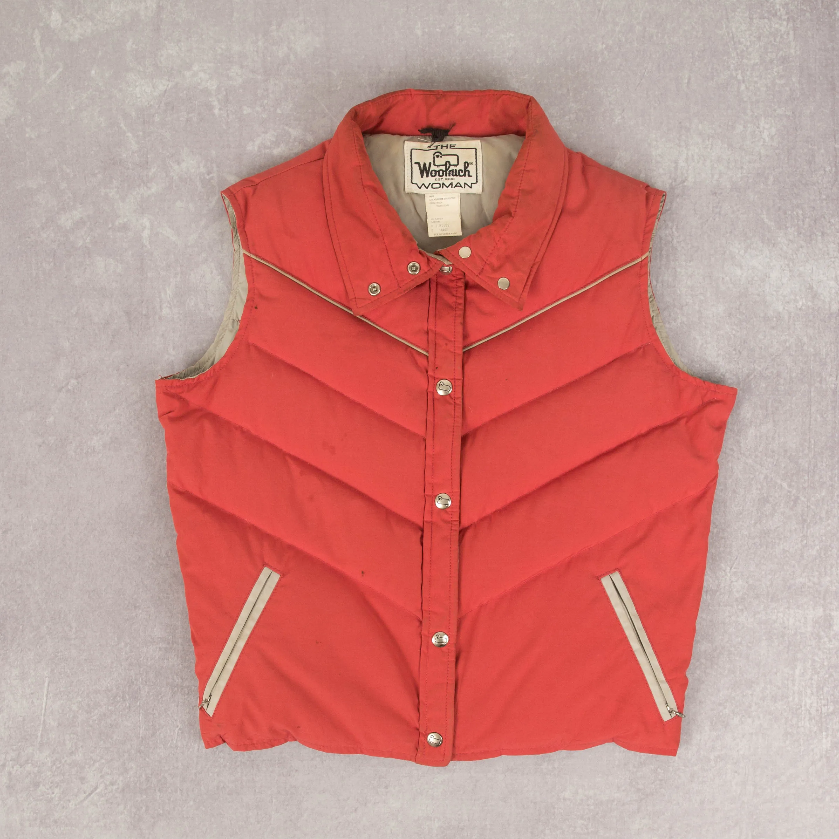 WOMEN'S VINTAGE 1990S WOOLRICH PUFFER GILET JACKET - LARGE